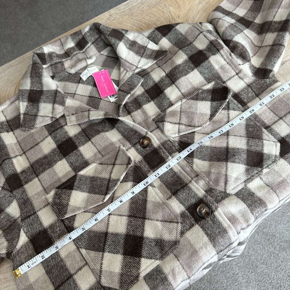 Simply Southern Shacket Patch Plaid Jacket XL - Picture 7 of 8